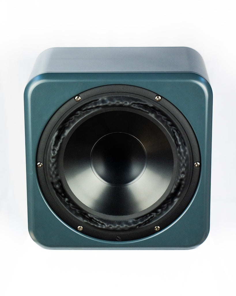 Ex Machina Gravity studio subwoofer front driver close-up