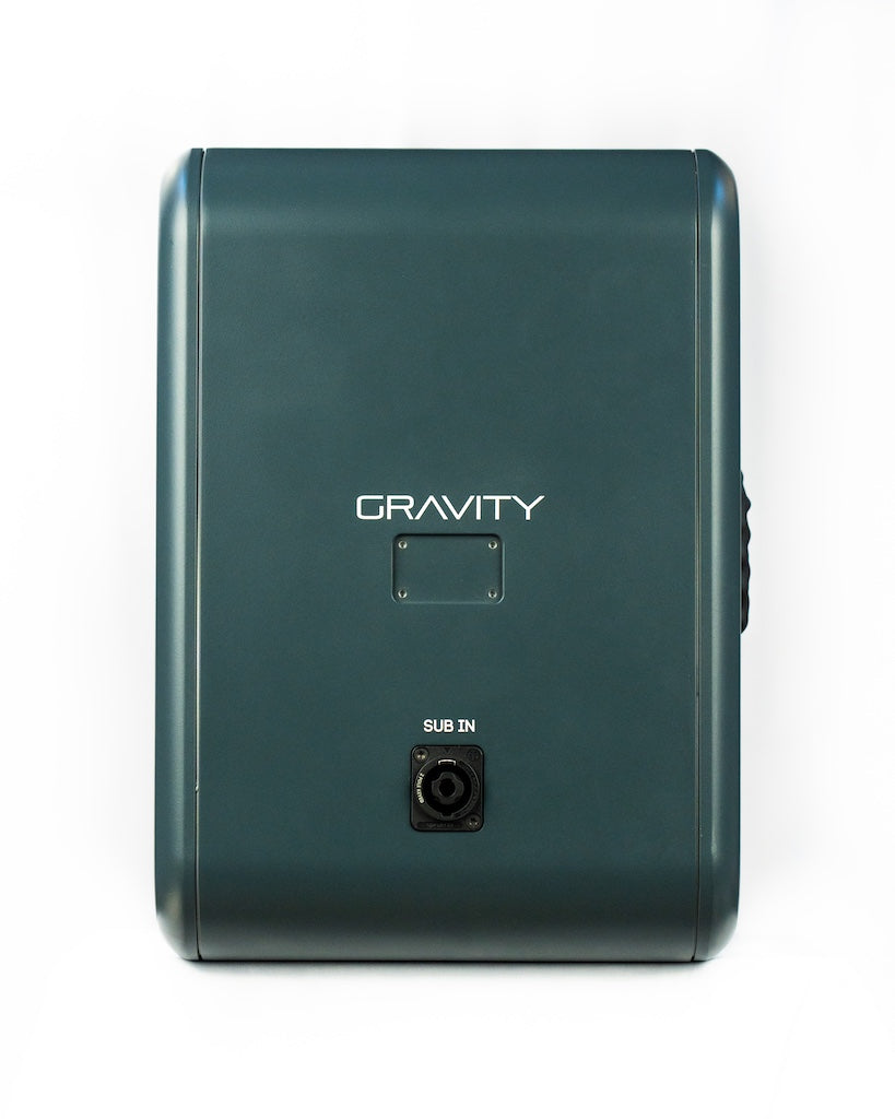 Ex Machina Gravity passive studio subwoofer rear panel with input connection