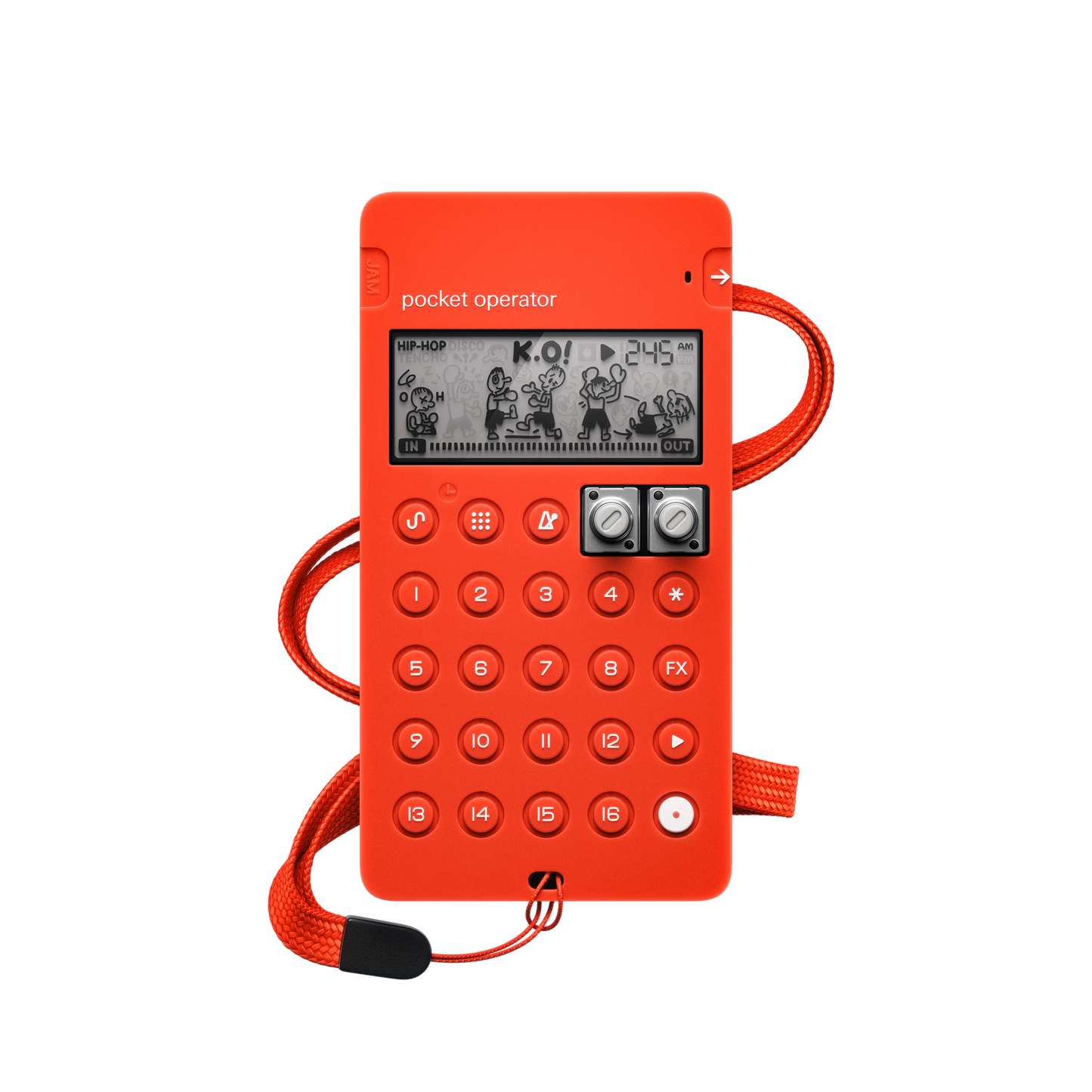 Teenage Engineering CA-X silicone case for Pocket Operator in red front view